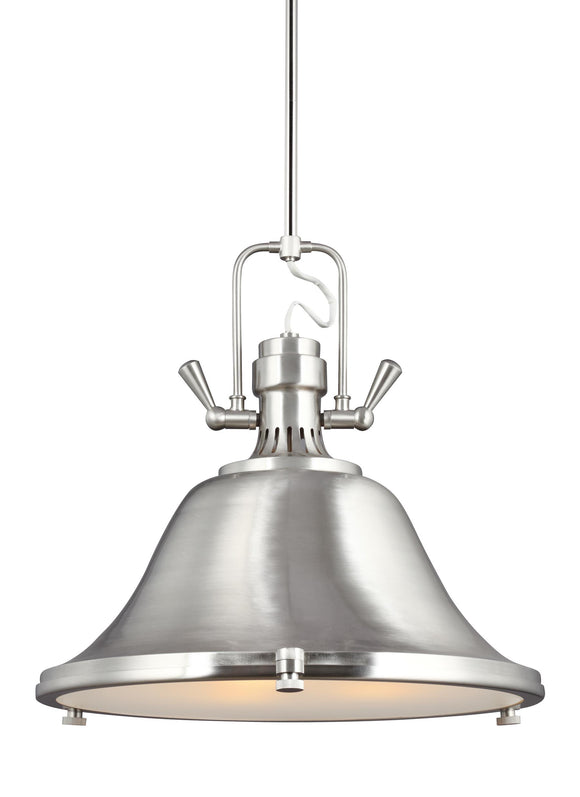 Sea Gull Lighting 6514402EN3-962 Stone Street Pendant Light, Brushed Nickel